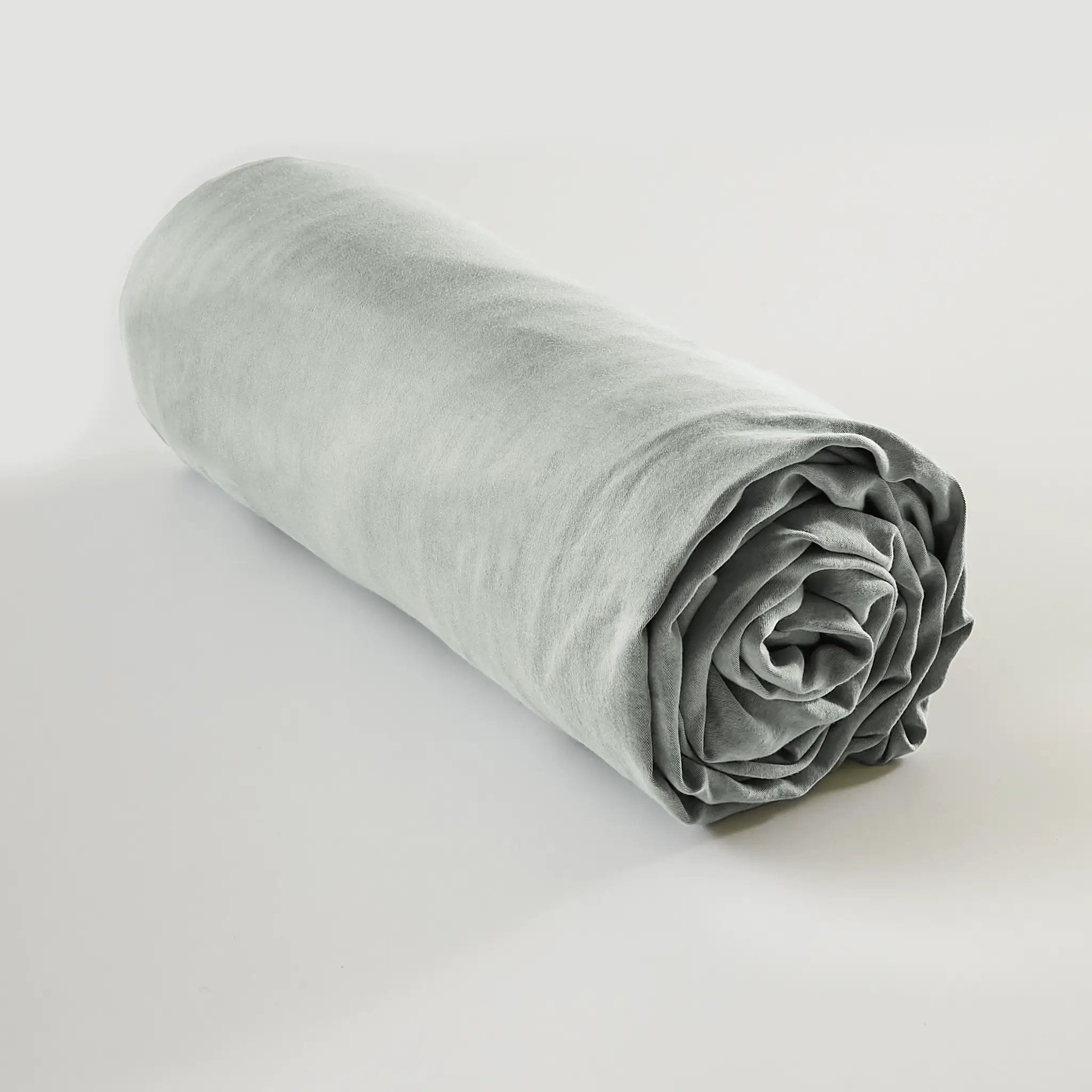 Drap housse 90 x 190 cm Lyocell uni LYSANDRE Lichen by L'effet papillon
