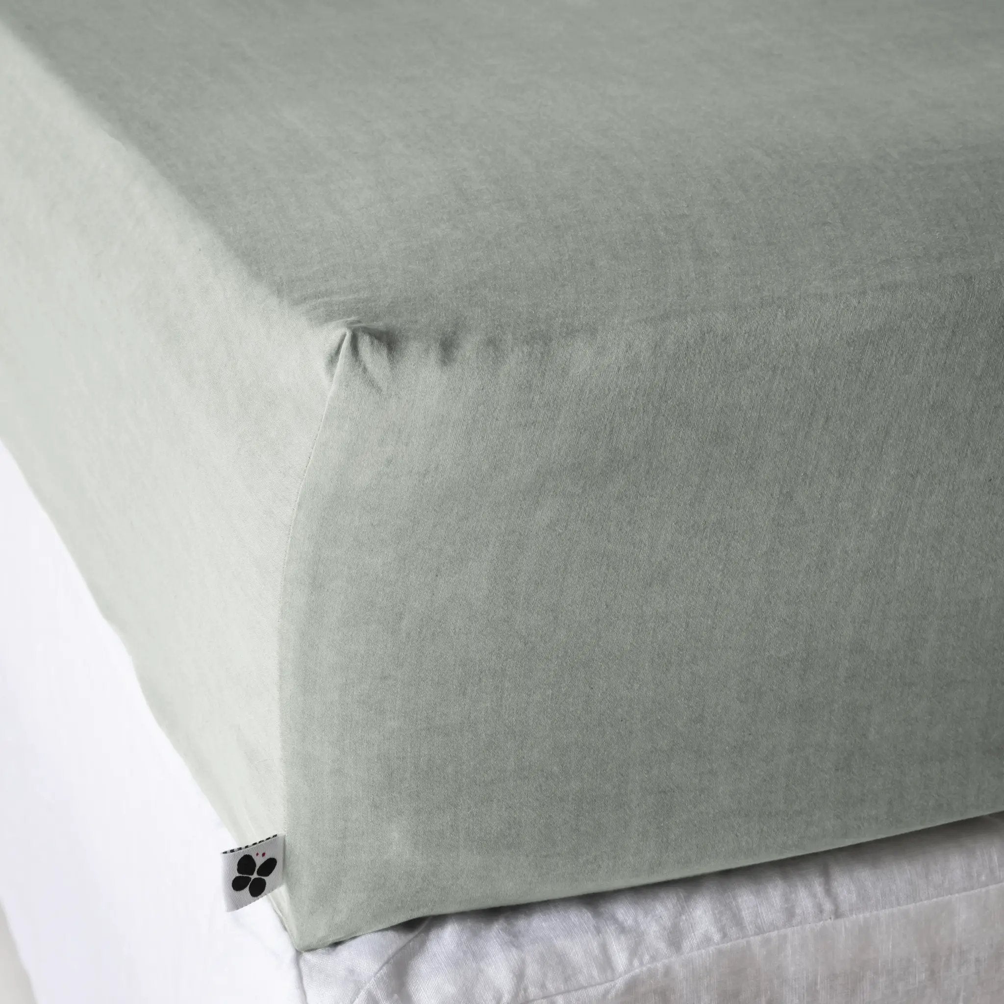 Drap housse 90 x 190 cm Lyocell uni LYSANDRE Lichen by L'effet papillon