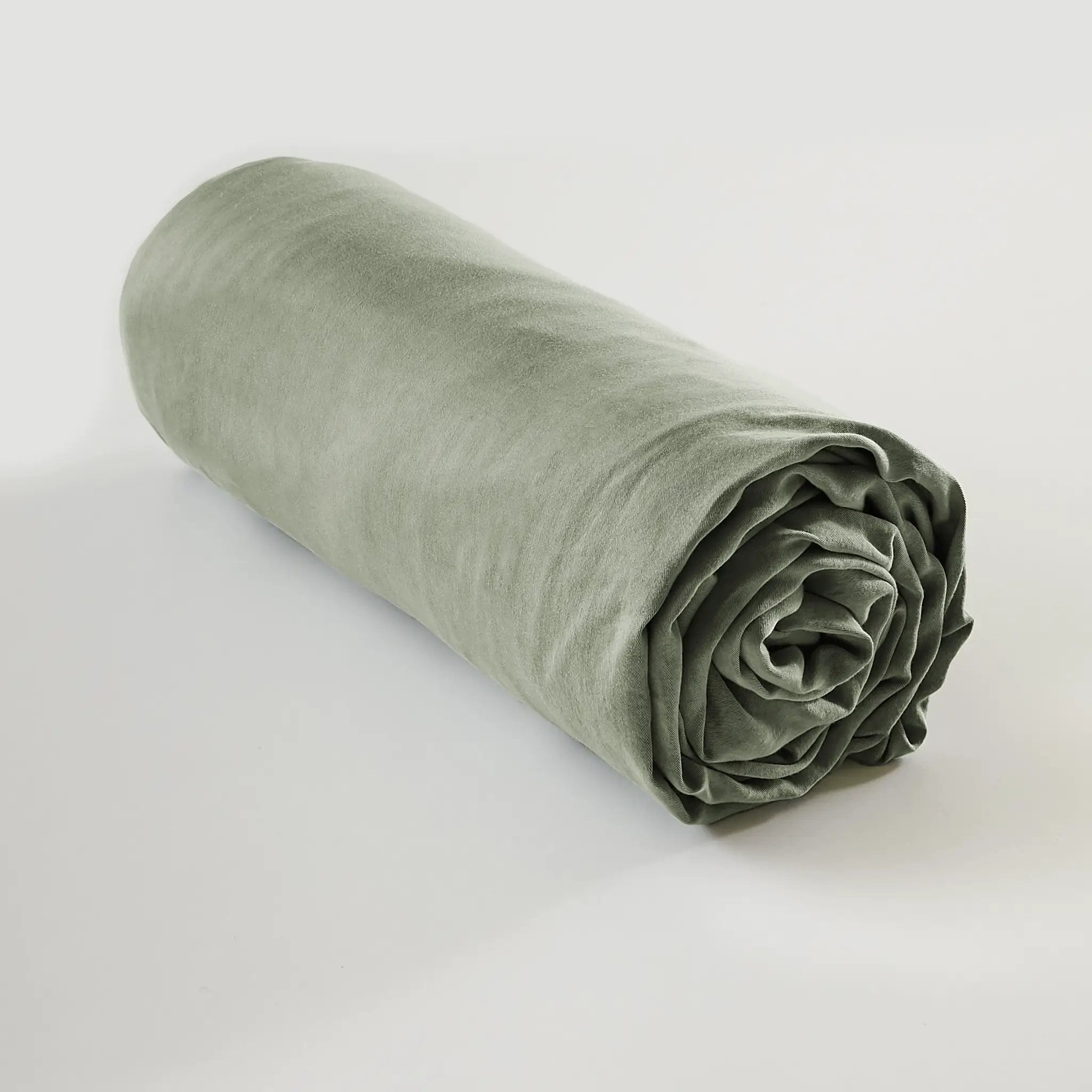Drap housse 90 x 190 cm Lyocell uni LYSANDRE Thym by L'effet papillon