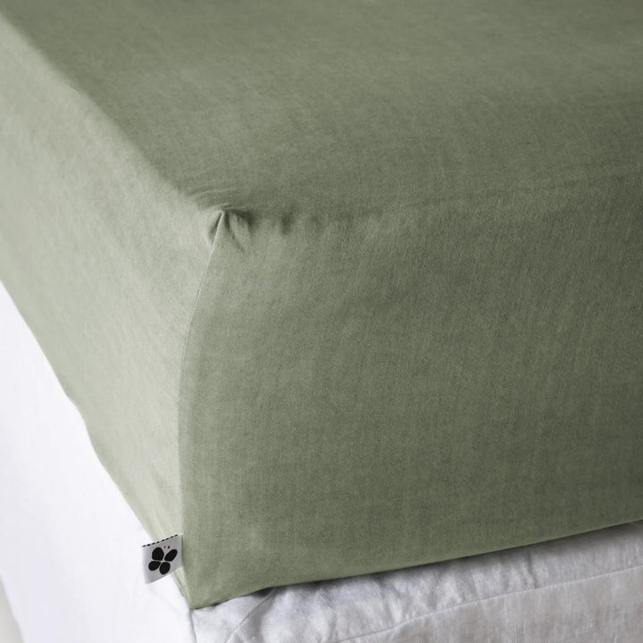 Drap housse 90 x 190 cm Lyocell uni LYSANDRE Thym by L'effet papillon