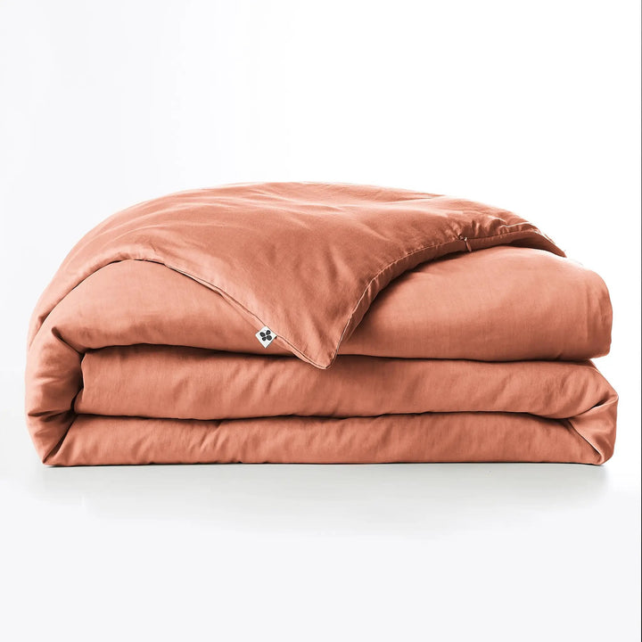 Housse de couette Lyocell uni LYSANDRE Terracotta 140 x 200 cm