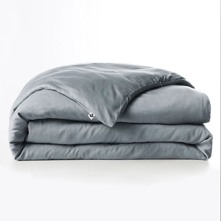 Housse de couette Lyocell uni LYSANDRE Stone 140 x 200 cm