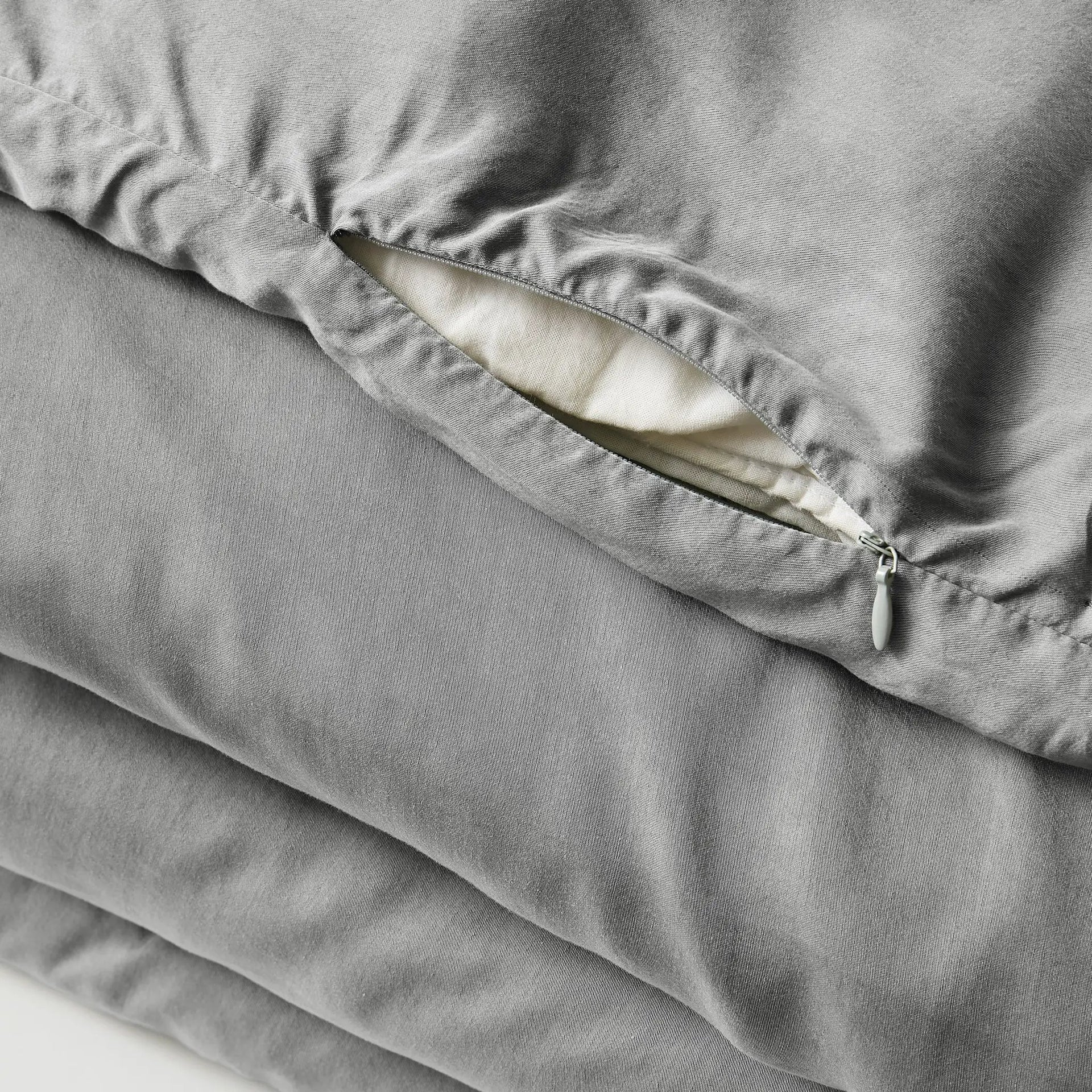 Housse de couette 200 x 200 cm Lyocell uni LYSANDRE Granit by L'effet papillon
