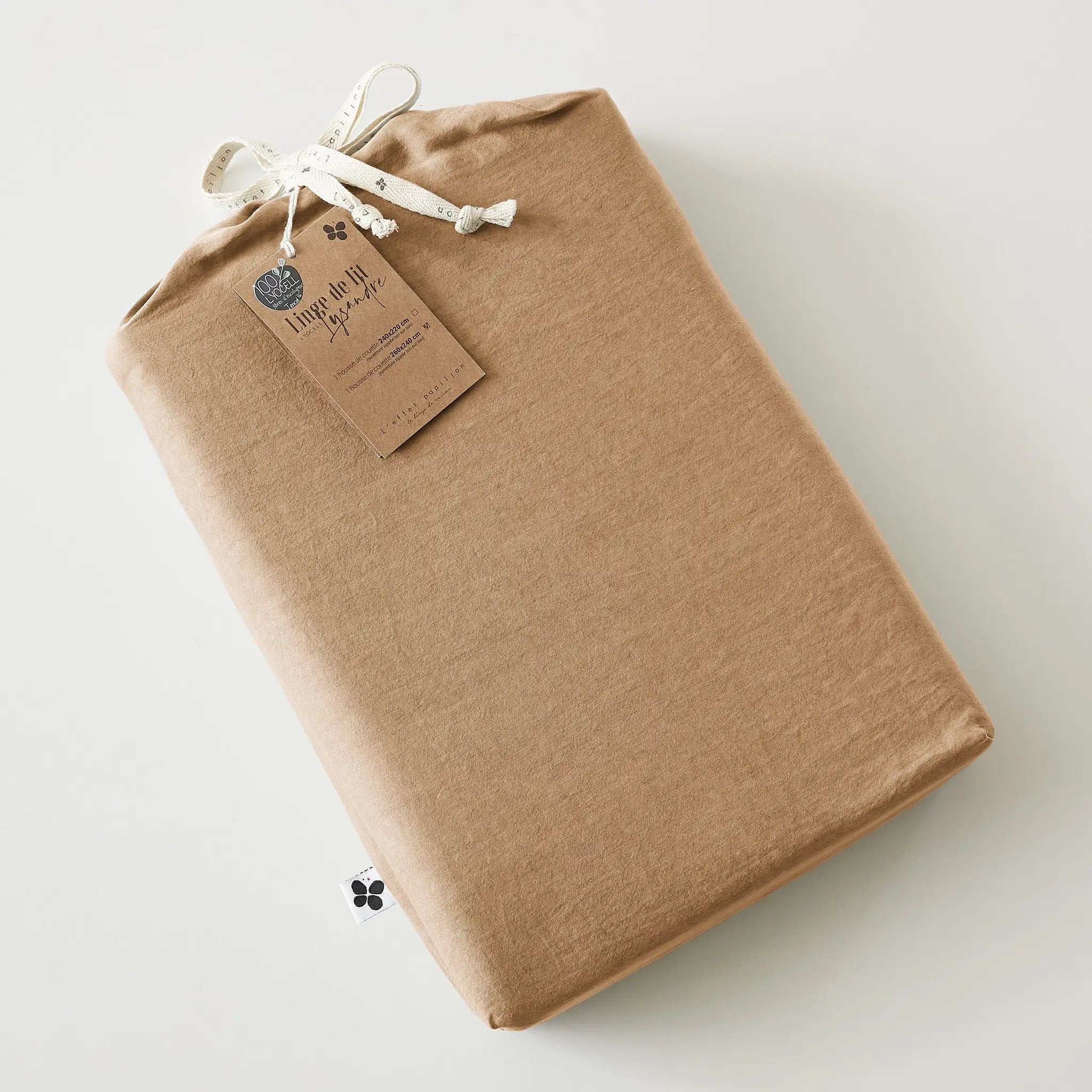 Housse de couette 200 x 200 cm Lyocell uni LYSANDRE Camel by L'effet papillon