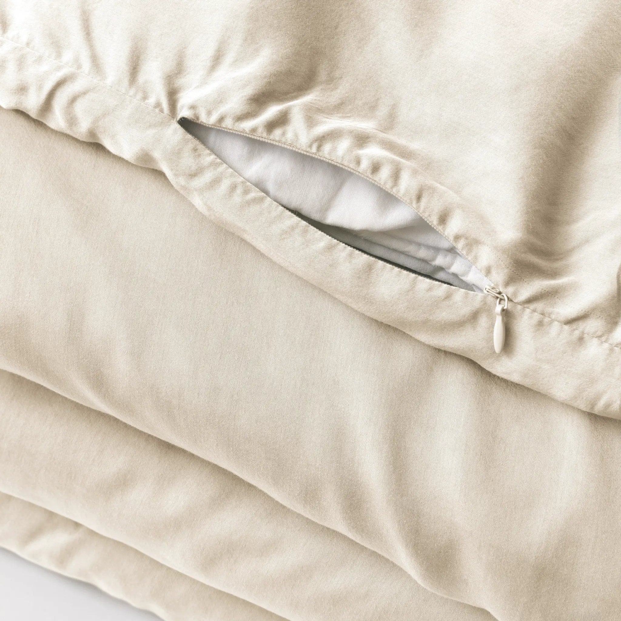 Housse de couette 200 x 200 cm Lyocell uni LYSANDRE Pampa by L'effet papillon