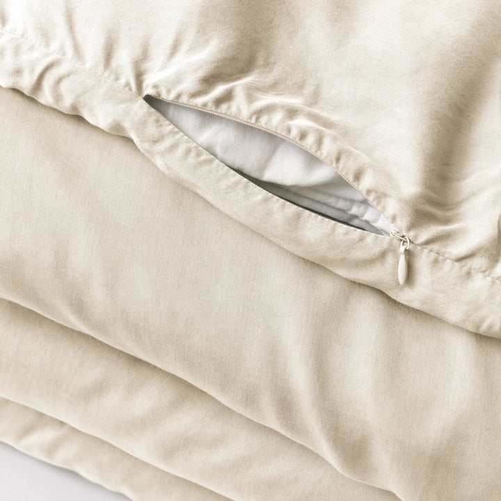 Housse de couette 200 x 200 cm Lyocell uni LYSANDRE Pampa by L'effet papillon