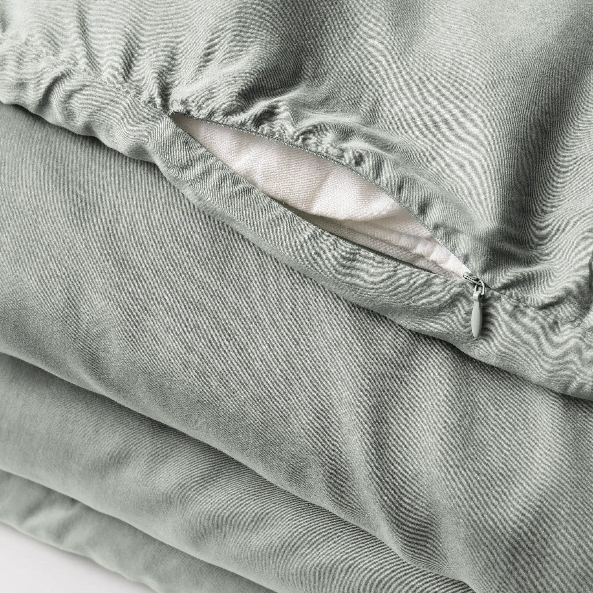 Housse de couette 200 x 200 cm Lyocell uni LYSANDRE Lichen by L'effet papillon