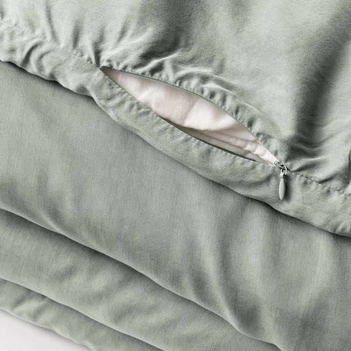 Housse de couette 200 x 200 cm Lyocell uni LYSANDRE Lichen by L'effet papillon