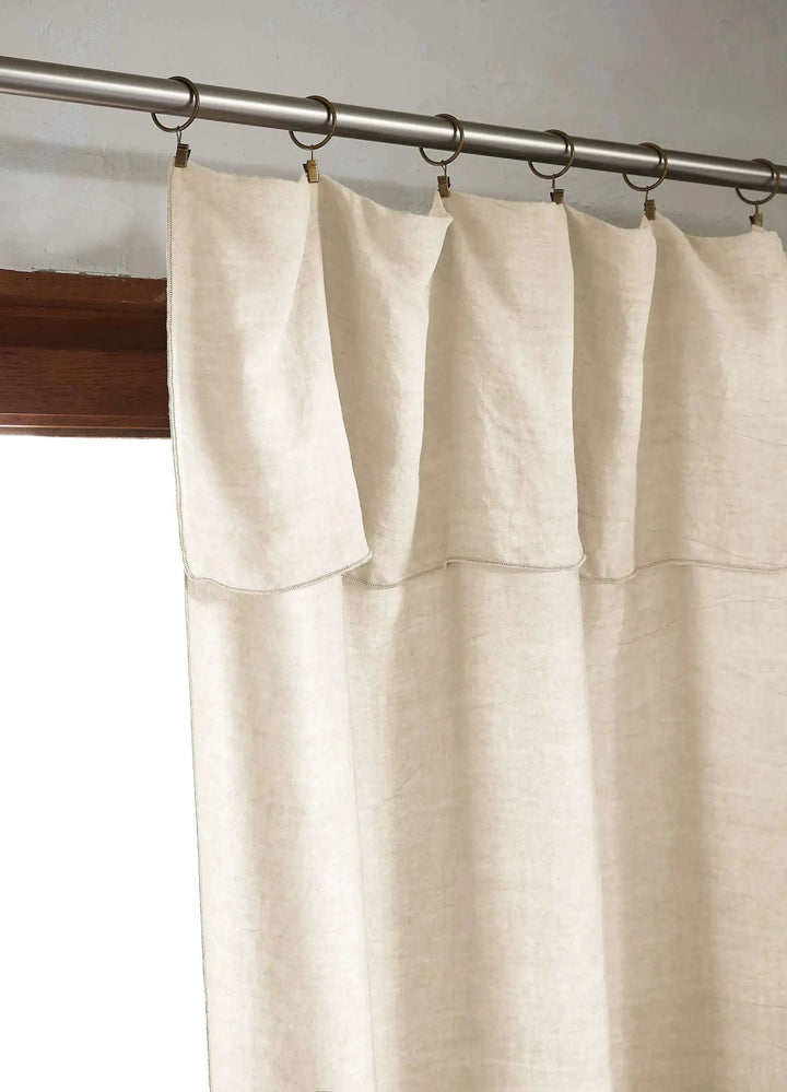 Rideau ajustable + 8 anneaux pince 140 x 270 cm Lyocell uni LYSANDRE Pampa by L'effet papillon