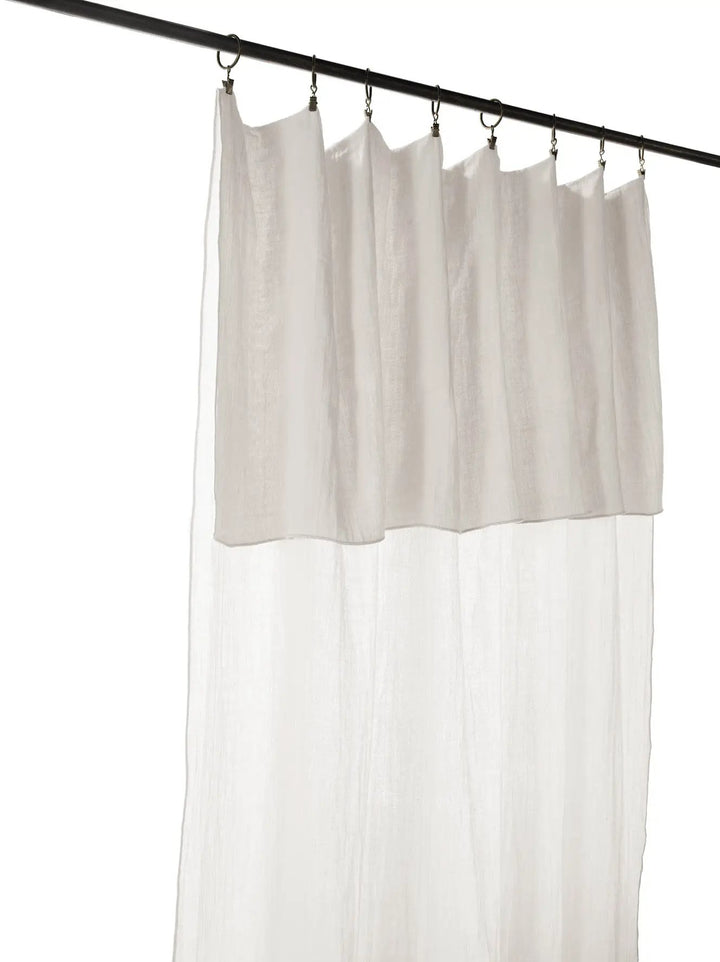 Rideau ajustable + 8 anneaux pince 140 x 300 cm Gaze de coton unie GAÏA Chantilly by L'effet papillon