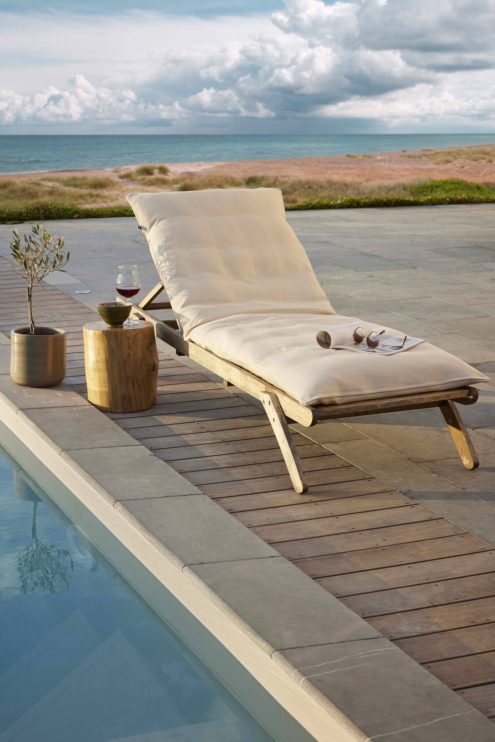 Housse de bain de soleil 70 x 190 cm Polypropylène NAIA Ecume
