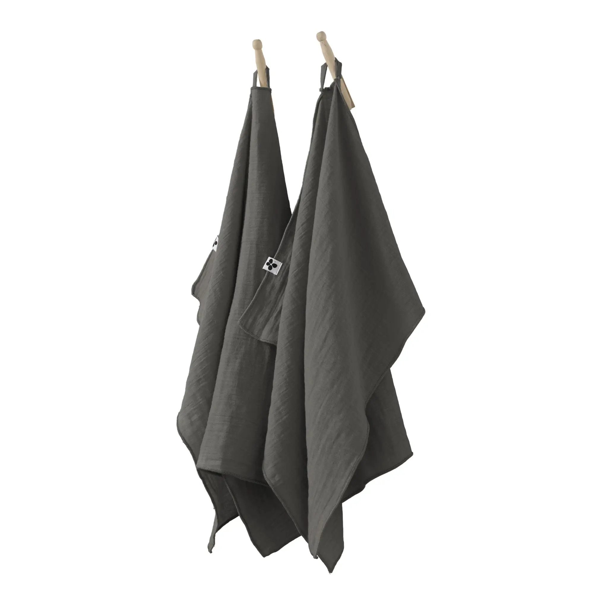 Lot de 2 essuie-mains 50 x 70 cm Gaze de coton unie GAÏA Granit by L'effet papillon