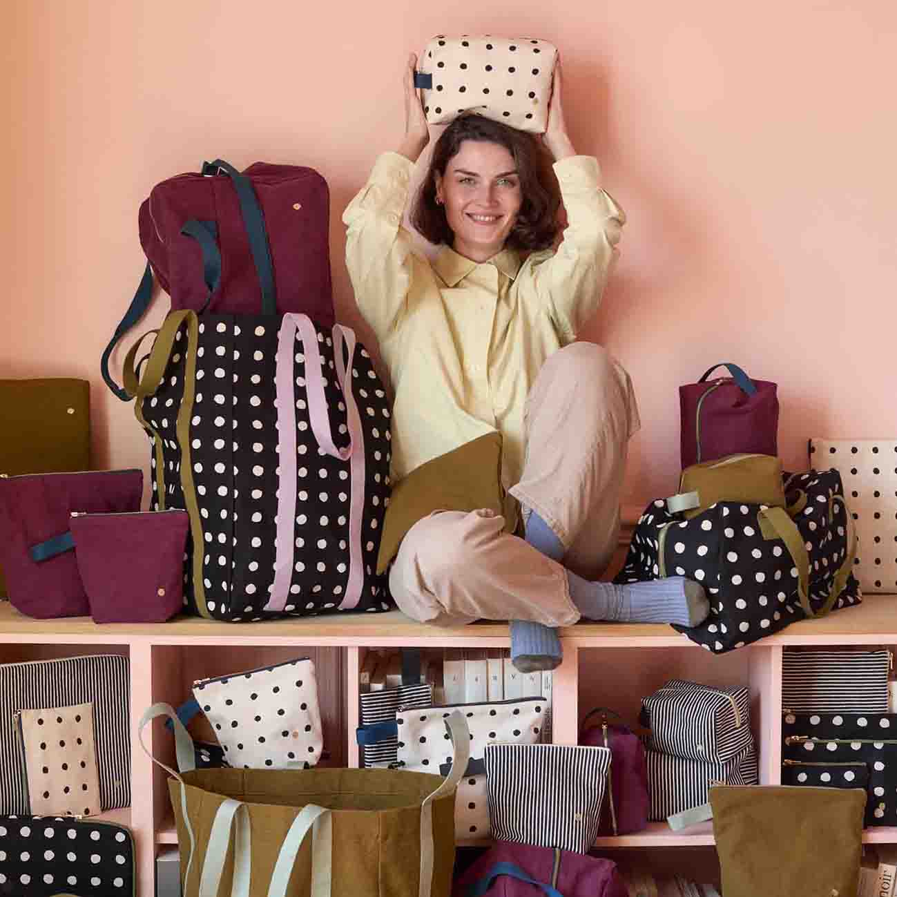 Trousse cube Mio Ecru La Cerise sur le Gâteau