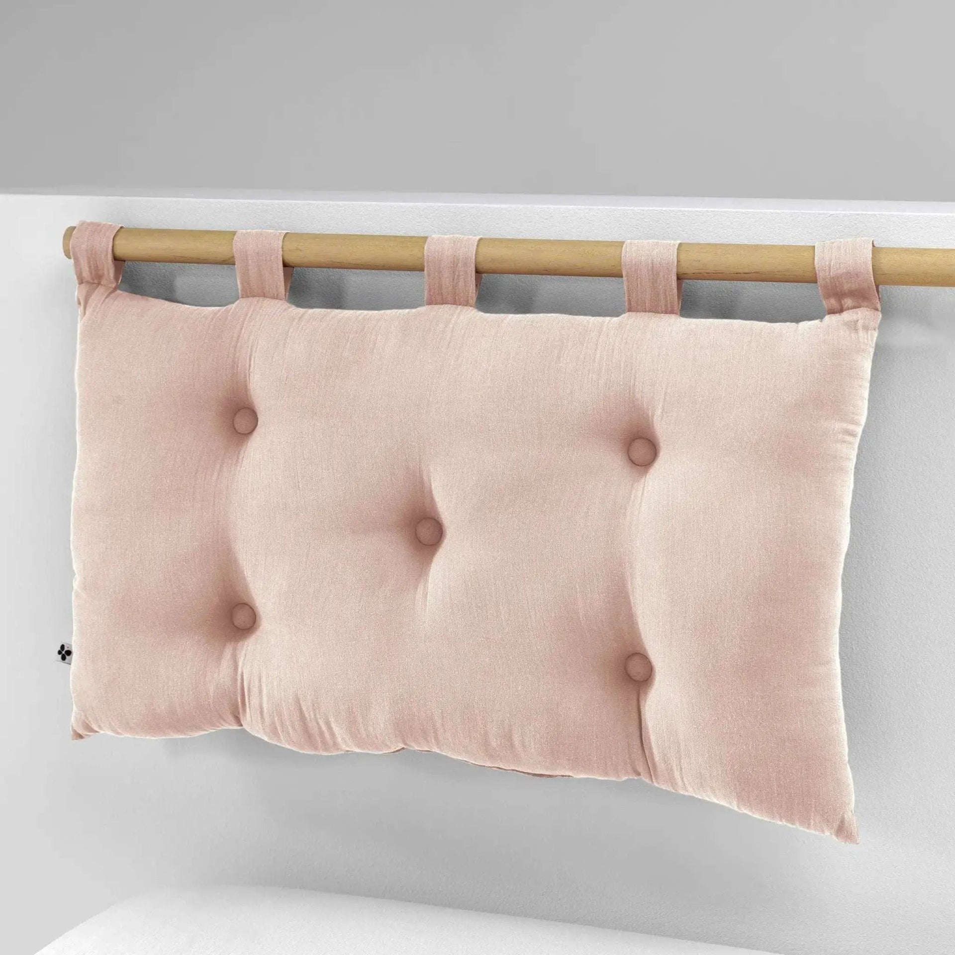 Tête de lit 5 boutons avec passants 50 x 80 cm Gaze de coton unie GAÏA Guimauve by L'effet papillon