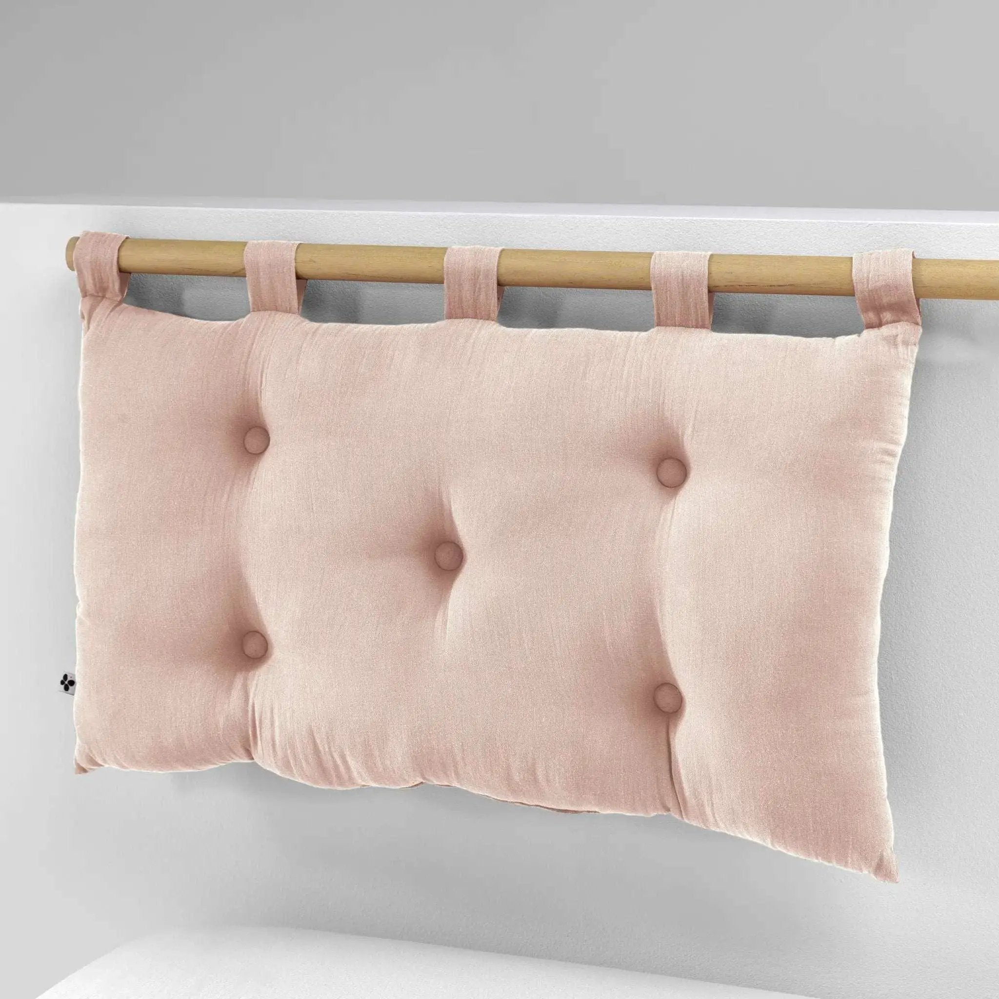 Tête de lit 5 boutons avec passants 50 x 80 cm Gaze de coton unie GAÏA Guimauve by L'effet papillon