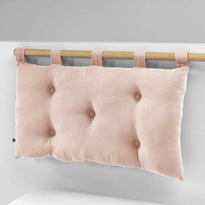 Tête de lit 5 boutons avec passants 50 x 80 cm Gaze de coton unie GAÏA Guimauve by L'effet papillon