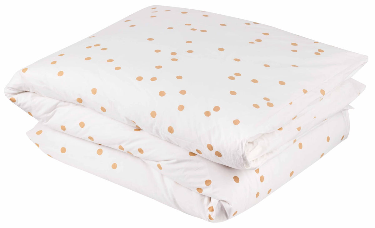 Housse de couette Odette 140x200 Milk/bronze coton bio Casa Plume