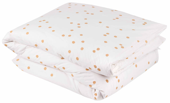 Housse de couette Odette 240x220 Milk/bronze coton bio Casa Plume