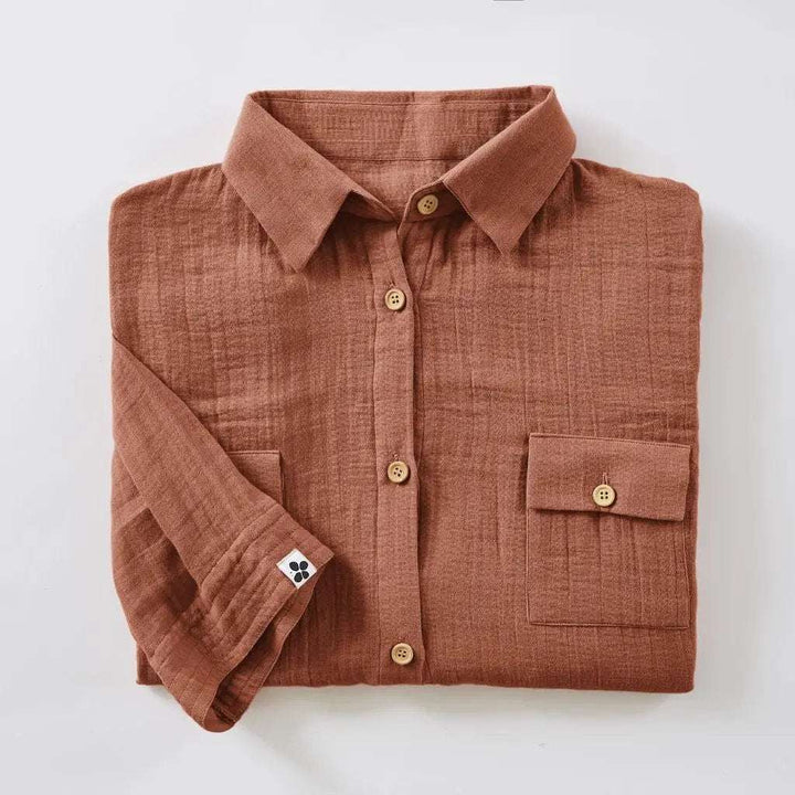 Tunique chemise Gaze de coton unie GAÏA Terracotta by L'effet papillon