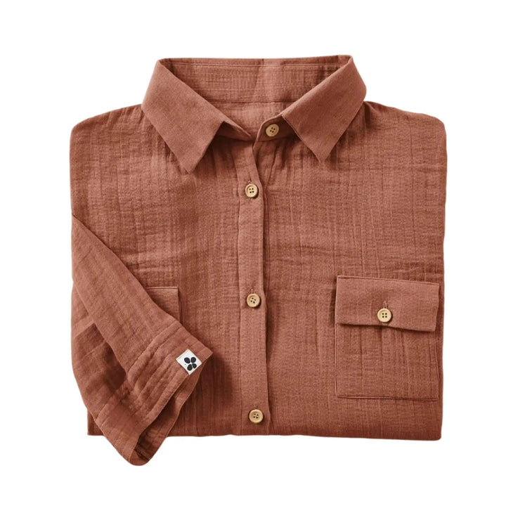 Tunique chemise Gaze de coton unie GAÏA Terracotta by L'effet papillon