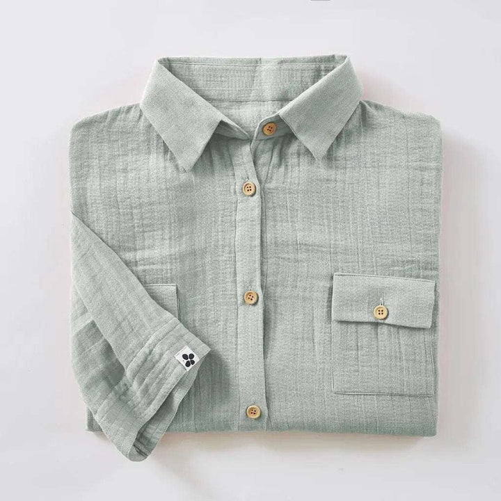 Tunique chemise Gaze de coton unie GAÏA Eucalyptus by L'effet papillon