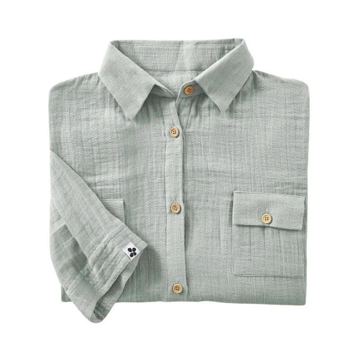 Tunique chemise Gaze de coton unie GAÏA Eucalyptus by L'effet papillon