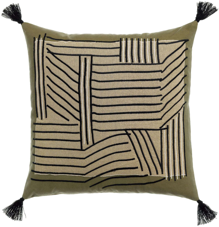 Coussin brodé Kori cèdre by Vivaraise