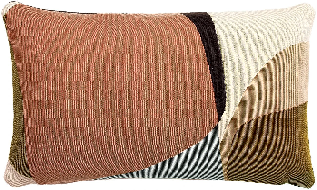 Étiquette entretien coussin Leana – lavage 30°, résistant humidité