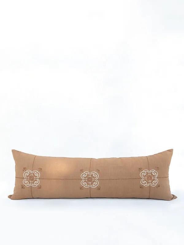 Coussins Lombaires ADHYARU - Broderie sur Coton Lin - Tabac by No-mad
