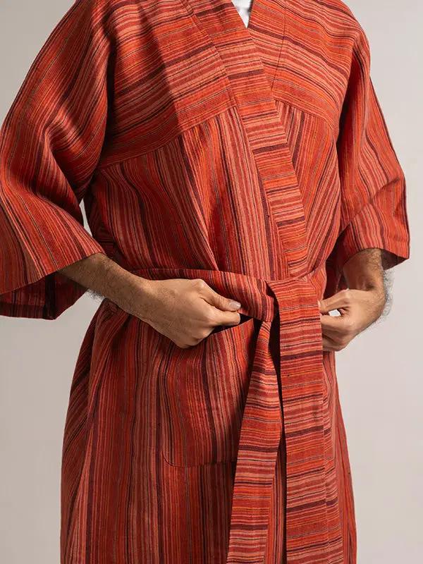 Robe REKHTA - Lin Rayé - Épicé by No-mad