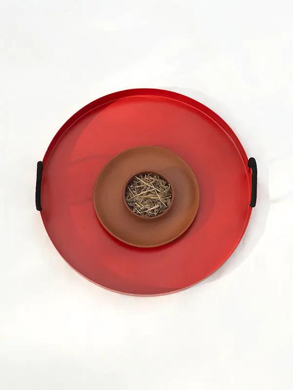 Plateau THALI TRAY -5 - Cramoisi by No-mad
