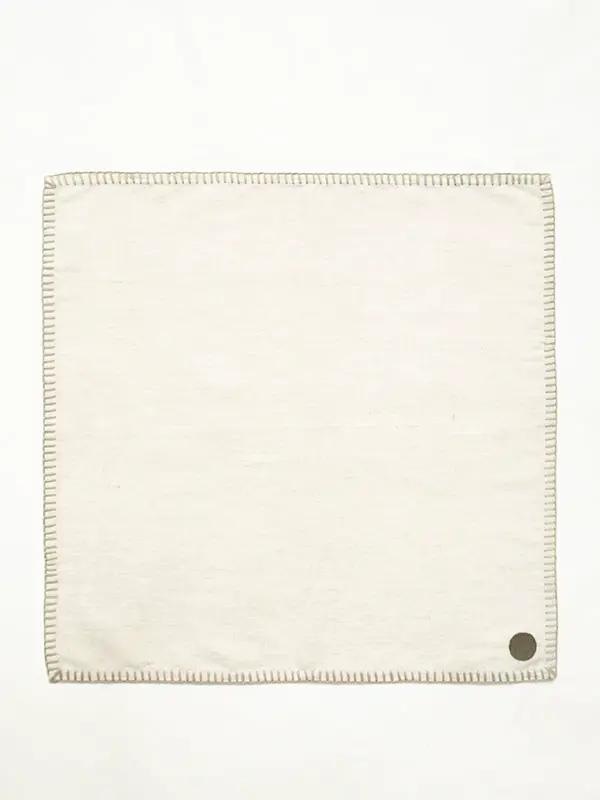 Serviettes de Table KINARA - Serviettes Brodées - Taupe/Kaki by No-mad