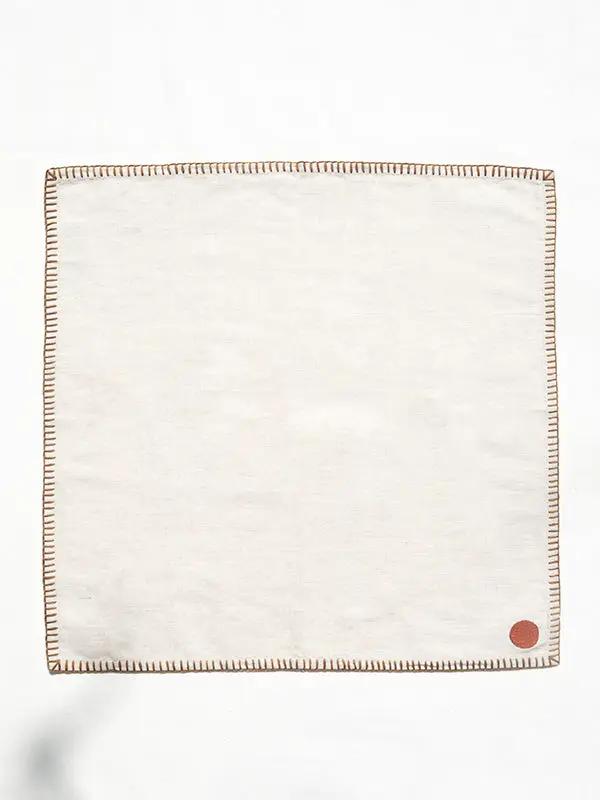 Serviettes de Table KINARA - Serviettes Brodées - Terracotta/Tabac by No-mad