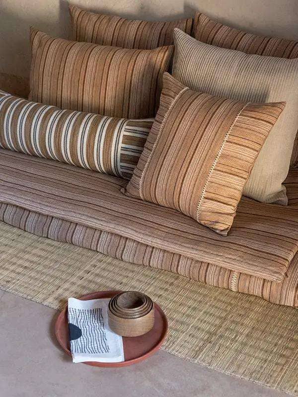 Housse de Coussin KINTSU - Broderie sur Lin - Beige by No-mad