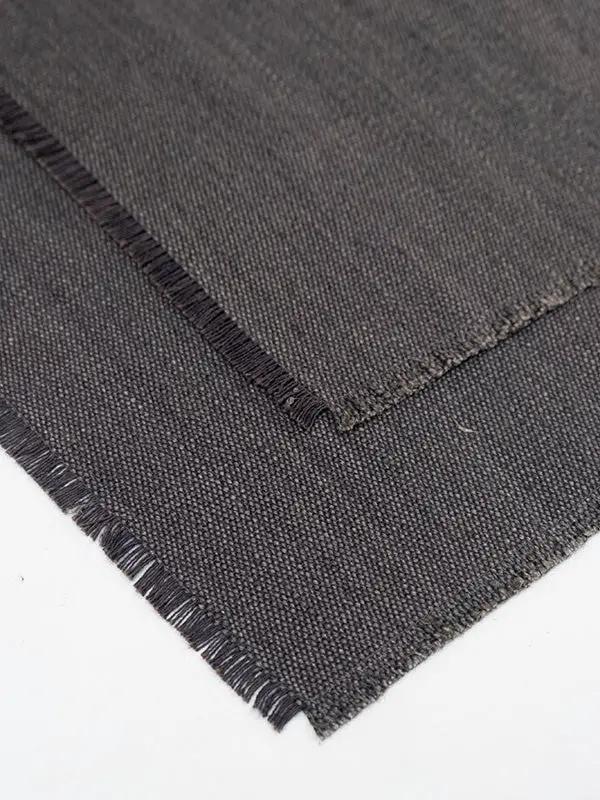 Sets de Table PRAKRIT - Bords Effilochés à la Main - Lot de 2 - Gris Acier by No-mad