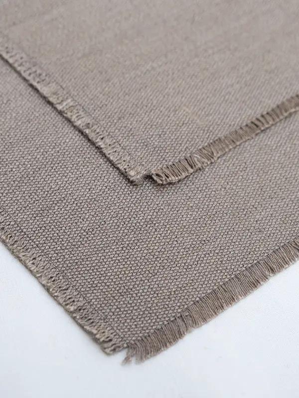 Sets de Table PRAKRIT - Bords Effilochés à la Main - Lot de 2 - Taupe by No-mad