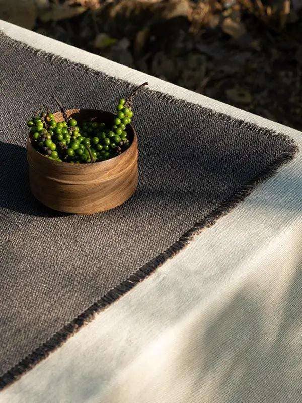 Sets de Table PRAKRIT - Bords Effilochés à la Main - Lot de 2 - Gris Acier by No-mad