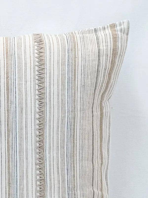 Housse de Coussin KINTSU - Broderie sur Lin - Ivoire by No-mad