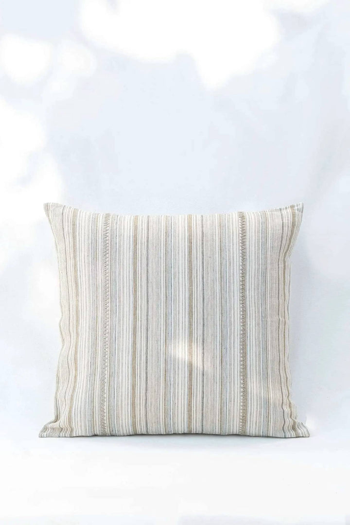 Housse de Coussin KINTSU - Broderie sur Lin - Ivoire by No-mad