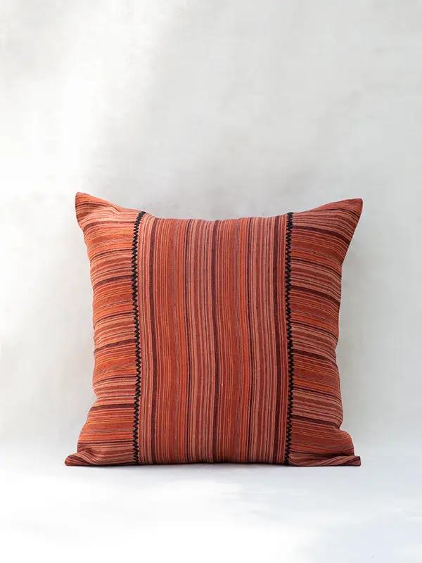 Housse de Coussin KINTSU - Broderie sur Lin - Terracotta by No-mad