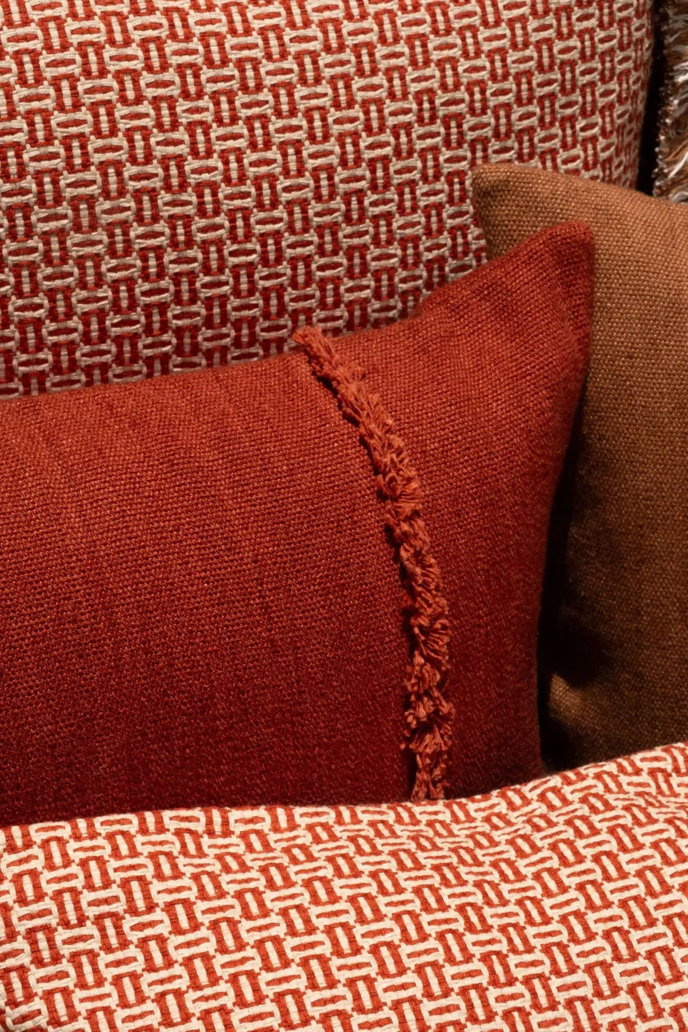 Housse de Coussin PRANIT - Détails Effilochés à la Main - Terracotta by No-mad