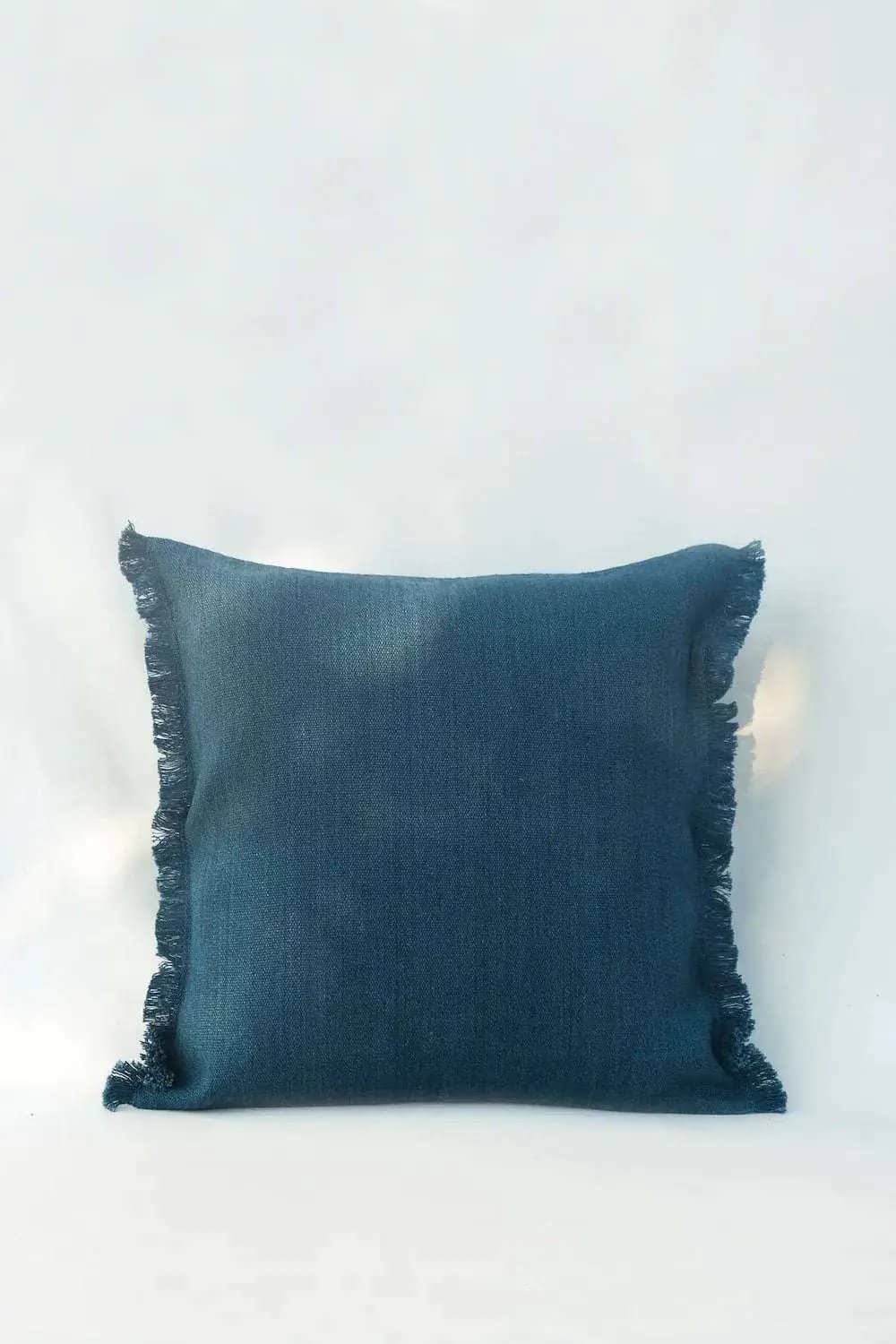 Housse de Coussin PRERIT - Bords Effilochés à la Main - Vert Canard by No-mad