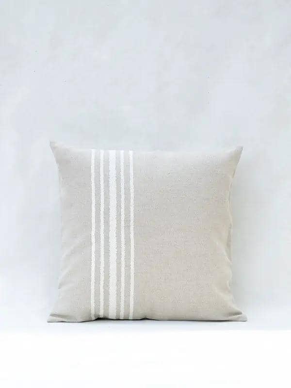 Housse de Coussin RAKU - Broderie sur Coton Lin - Ivoire by No-mad