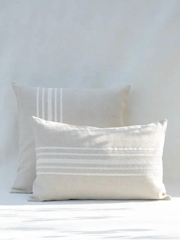 Housse de Coussin RAKU - Broderie sur Coton Lin - Terracotta by No-mad