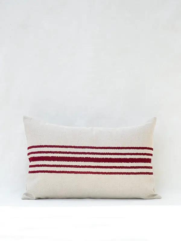 Housse de Coussin RAKU - Broderie sur Coton Lin - Terracotta by No-mad