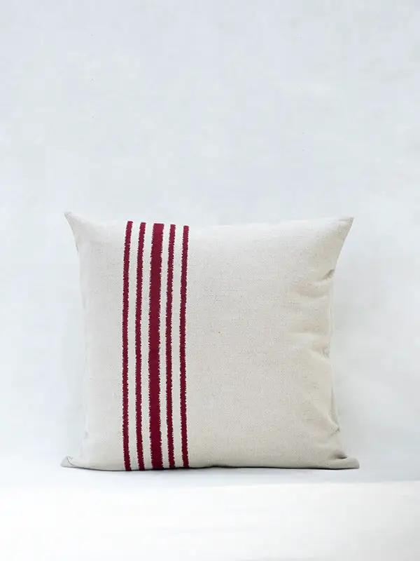 Housse de Coussin RAKU - Broderie sur Coton Lin - Terracotta by No-mad