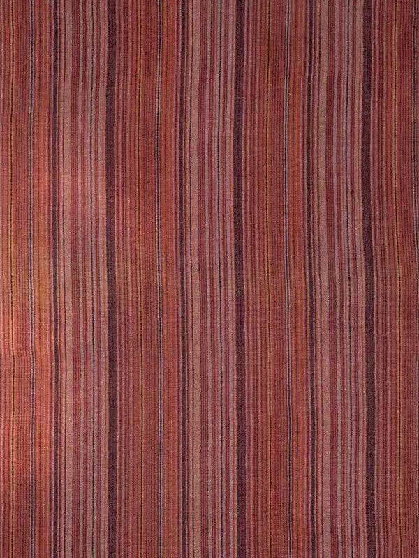 Coussins Lombaires REKHTA - Lin Rayé avec Broderie - Terracotta by No-mad