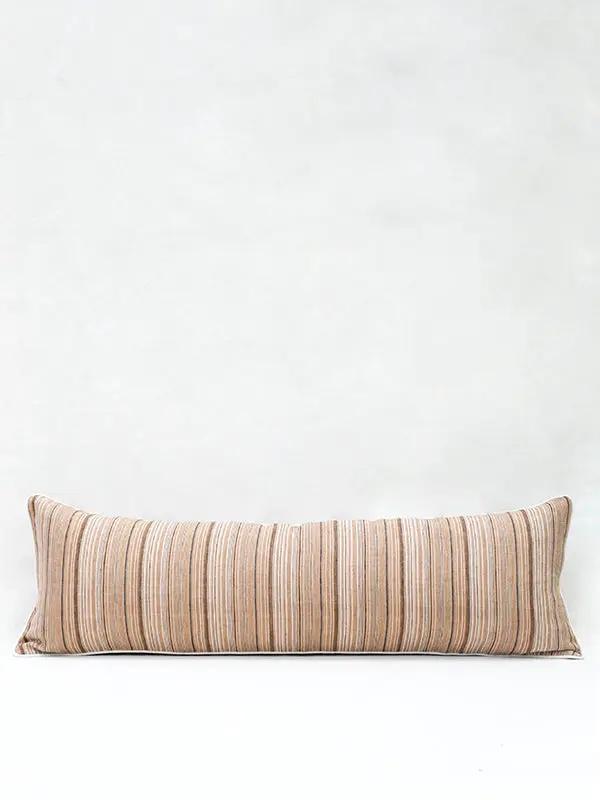 Coussins Lombaires REKHTA - Lin Rayé avec Broderie - Beige by No-mad