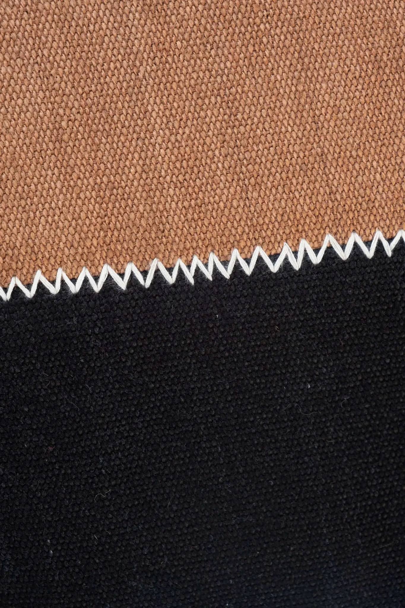 Coussins Lombaires SEEVAN - Broderie sur Coton Jute - Noir/Tabac by No-mad