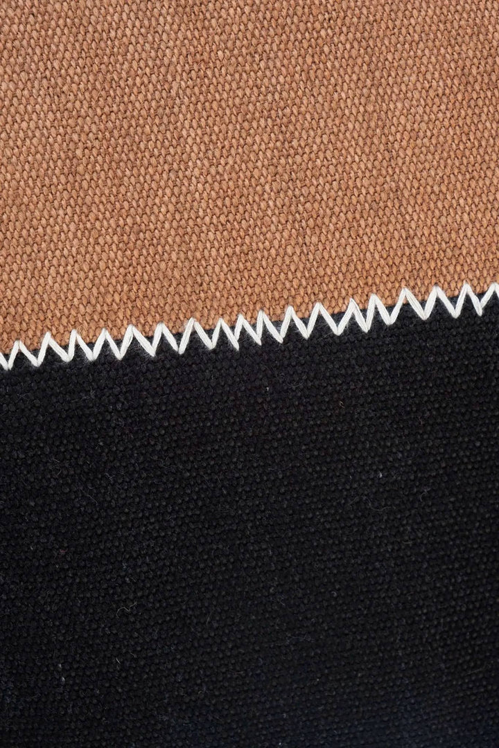 Coussins Lombaires SEEVAN - Broderie sur Coton Jute - Noir/Tabac by No-mad